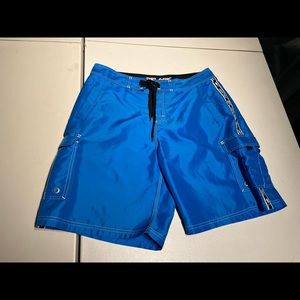 Pelagic Men's Shorts Fishing Swim Trunks Boardshorts Blue Black Polyester SZ 36